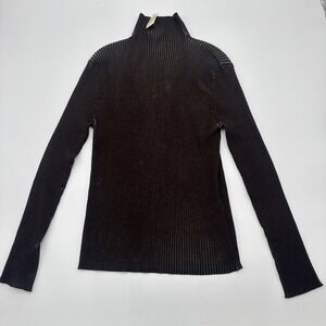 Yansi Fugel Brown Bodycon Sweater Ribbed Mock Turtleneck Size XL NWT Vintage